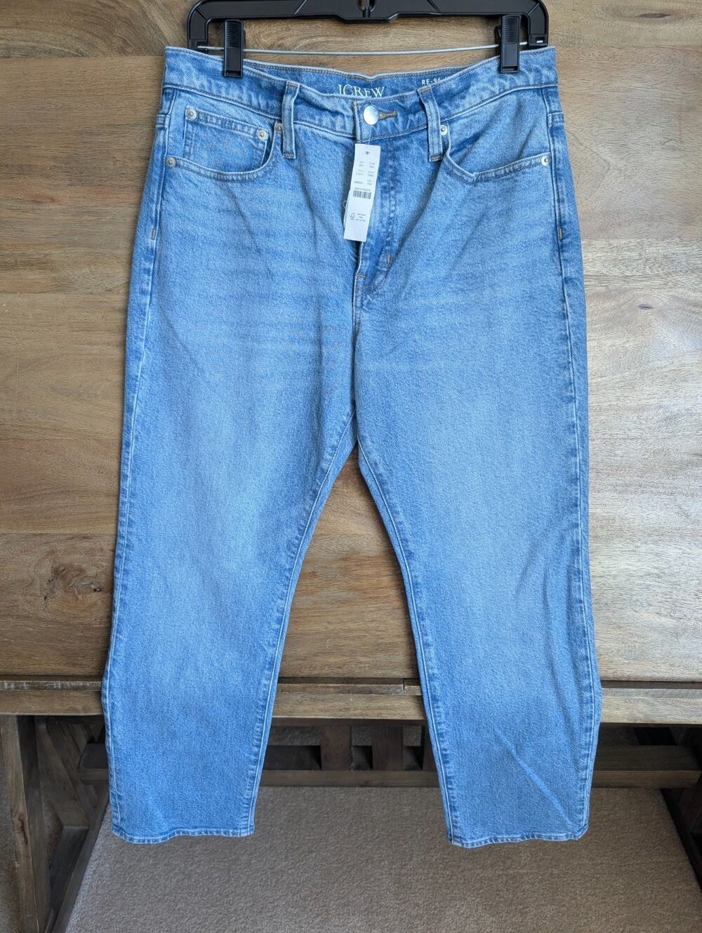 NWT J.Crew '96 Straight Leg Jeans Womens 28P Light Blue Denim Mid Rise CC614